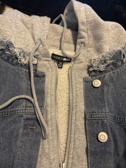 Jean layered jacket fashion nova