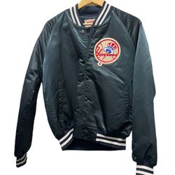 Vintage Yankees satin jacket rAre net work navy starter chalk Line 