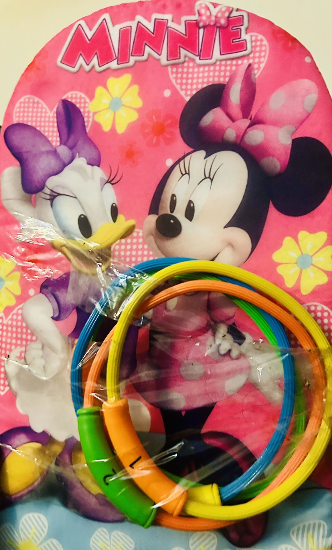 Swimming Pool Kids Minnie Kickboard And Pool 4pc Rings 