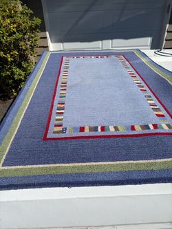 Pottery Barn Kids 5'x8' Hudson Wool Area Rug - Blue
