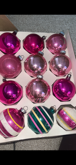 Vintage shiny brite ornaments