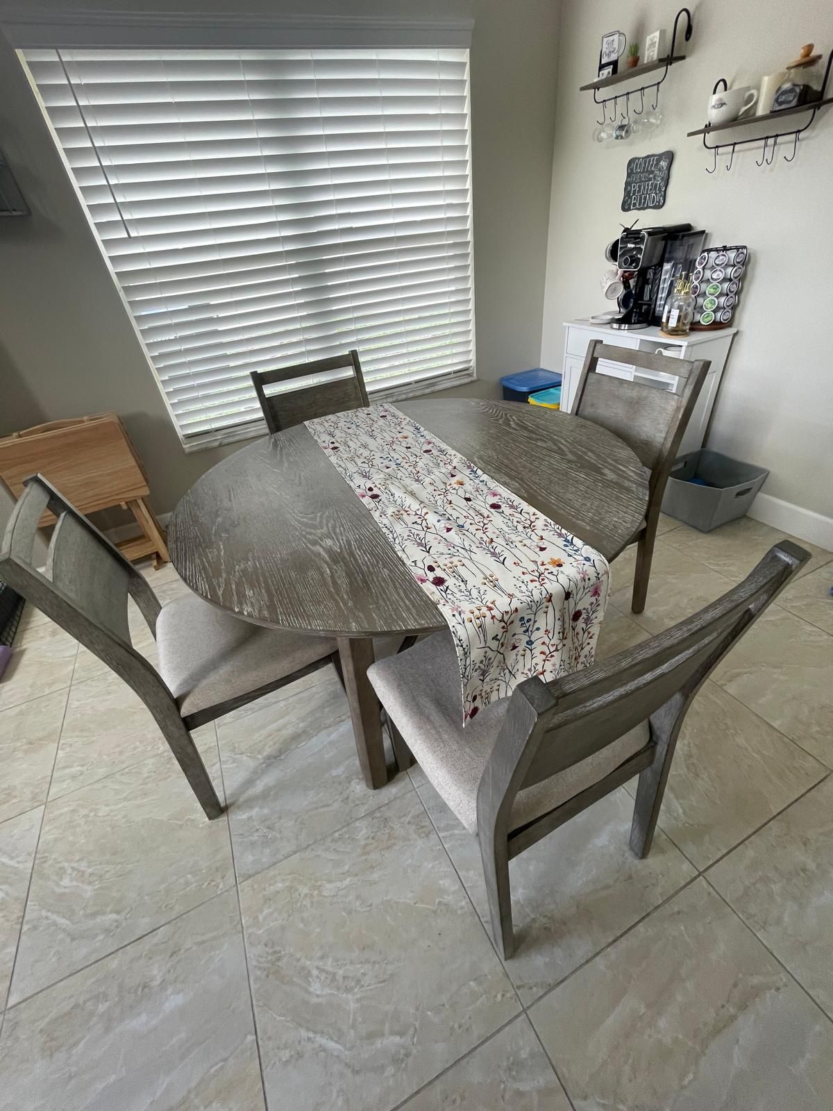 Like New Small Round Wood Dining Table Set with 4 Chairs - $600 or Best Offer