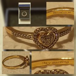 14K Gold Diamond Heart Ring