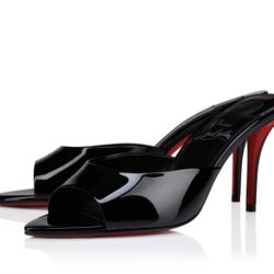 Christian Louboutin Miss Z Mule 80mm – Black Patent Leather
