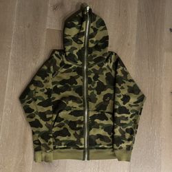 A Bathing Ape Fuzzy Zip Up Hoodie