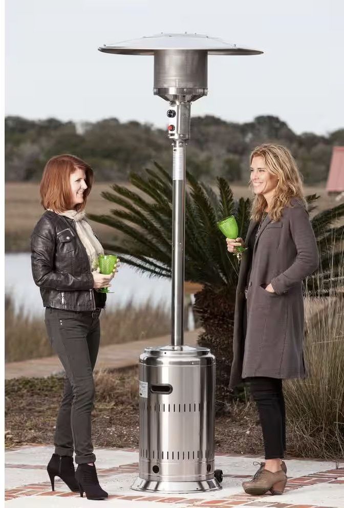 Fire Sense 46,000 BTU Stainless Propane Gas Commercial Patio Heater