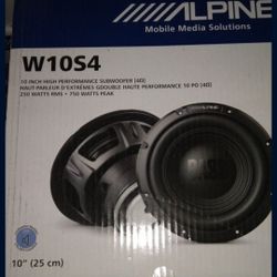Alpine W10S4 BassLine Series 10" 250W RMS 4-ohm subwoofer
750W Max