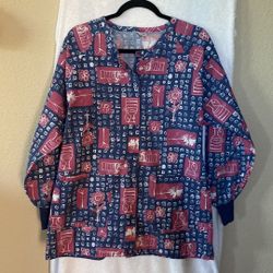 Ladies Hospitex scrub jacket with tie in back-size L