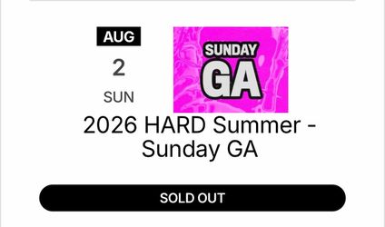 1 GA Sunday ticket