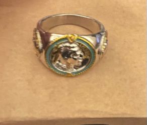 Chief native ring silvery plated
