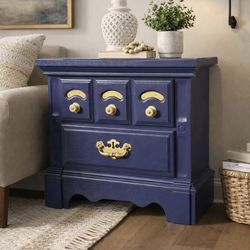 Vintage Solid Wood Nightstand , End or Side Table