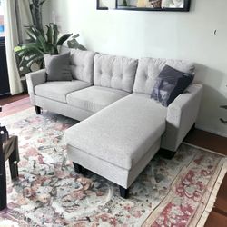 Light Gray Modern Metro 84” Sectional Sofa with Reversible Chaise by Coaster Furniture 
