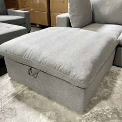 Brand New Washable Cloud Storage Ottoman – Gray/Dark Gray/Green – Only $149