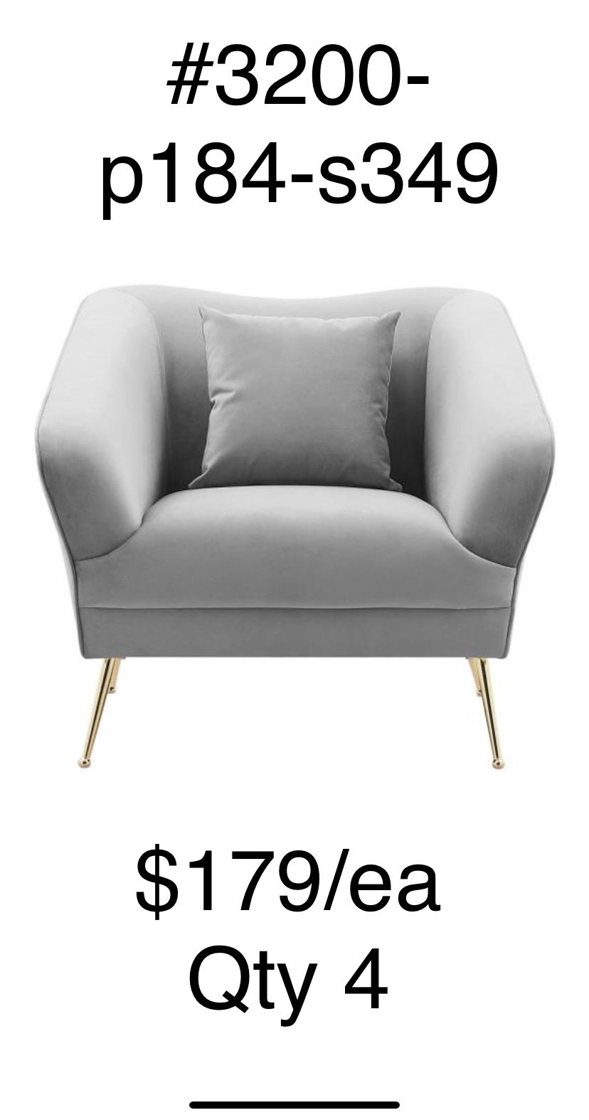 chair/arm Iconic Home Ember Club Chair Velvet Upholstered. NEW IN A BOX. free delivery & assembly