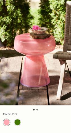 Colorful Glass Side Table, Wide