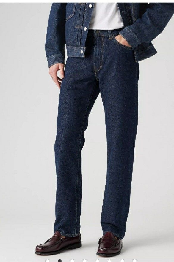 Levi's Men's 505 Regular Fit Dark Wash Stretch Denim Jeans - 36×30