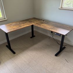 L-Shaped Electric Standing Desk – Like New, Adjustable Height (63” x 55”)