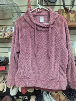Mauve Sherpa Pullover Sweatshirt XL