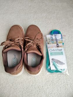 Orthofeet Brown/tan Shoes Size 9.5 2E Wide