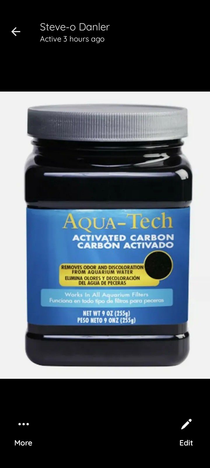 2x Aqua-Tech Activated
Carbon 9 oz Removes Odor/
Discoloration Aquarium Water
NEW