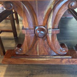 Solid hardwood table with bench and 4 chairs