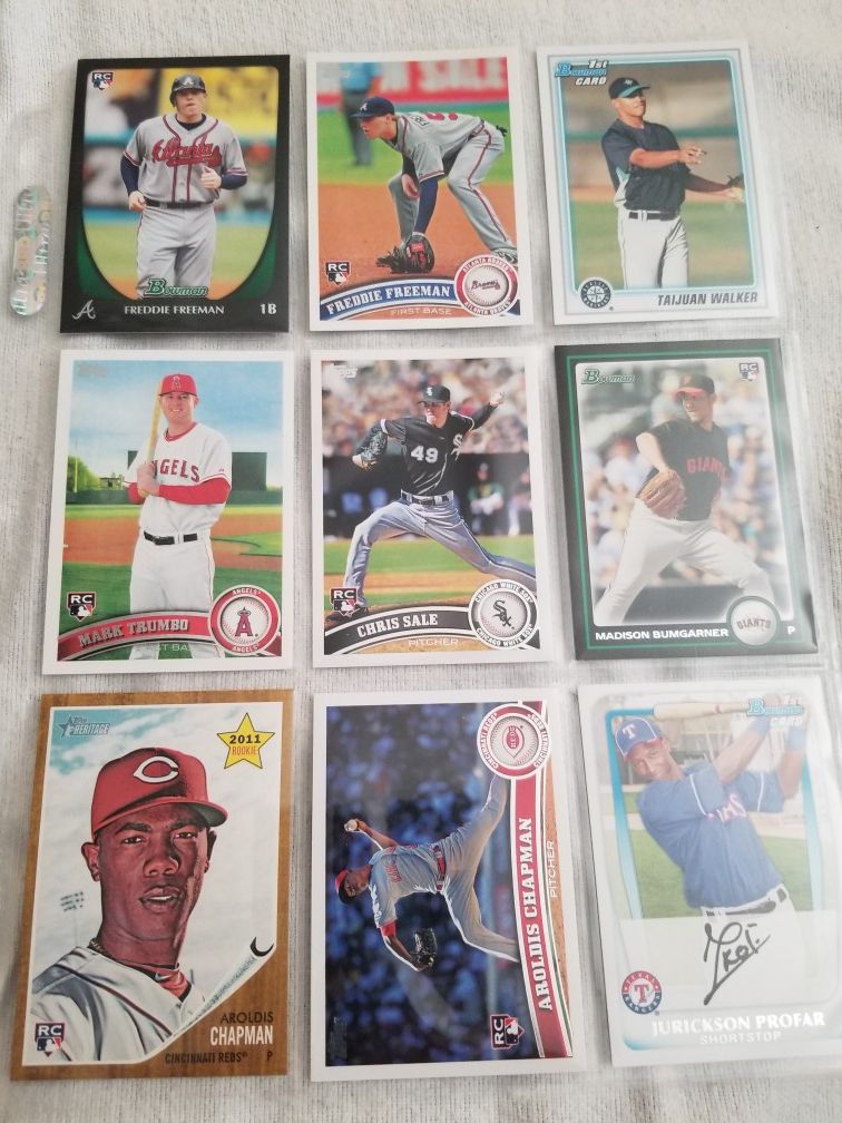 Various baseball card rookies includes Bumgarner, and sale