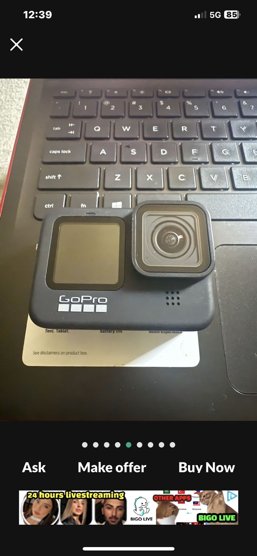 go pro 9 with 3 batteries and stick
