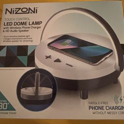 LED DOME LAMP w/wireless Phone Charger & HD Audio Speaker