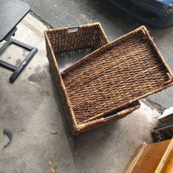 Desk, ottoman, treasure box.