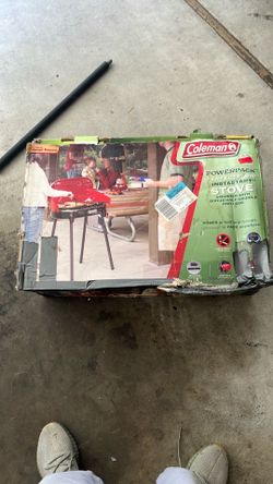 Coleman power pack perfect flow 2 burner with bonus half griddle and legs