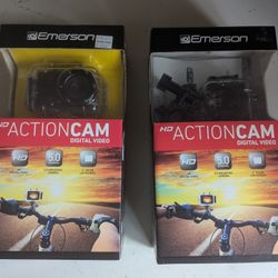Emerson HD Action CAM Camera Rechargeable 4X Digital Zoom Bike Mount