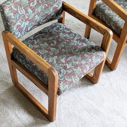 Groovy Wooden Accent Chairs X2