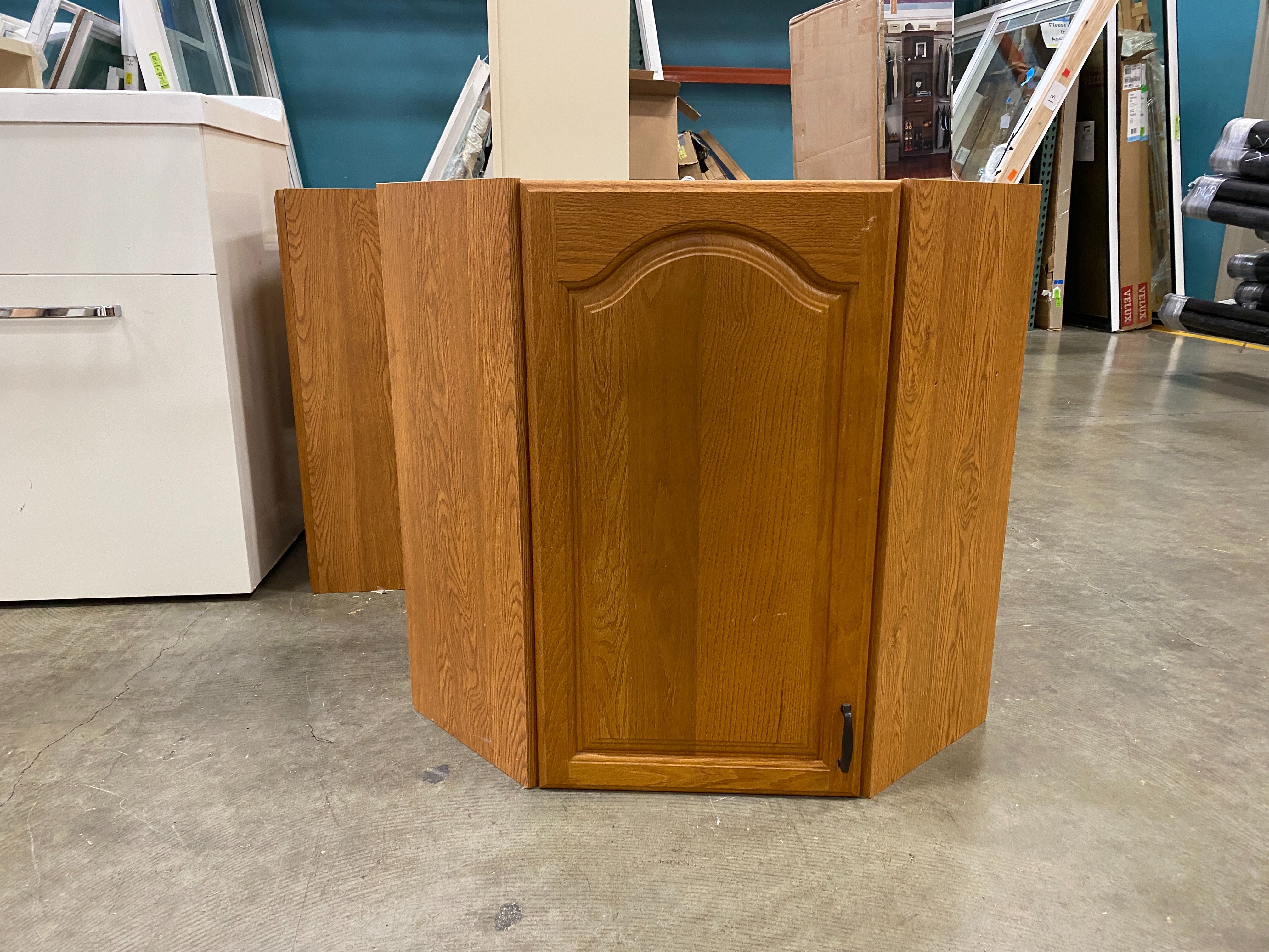 Oak Look Corner Top Shelf Cabinet