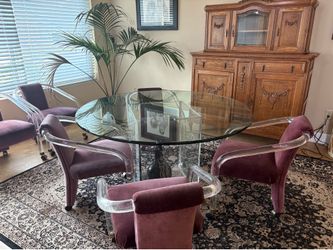 Mid century modern table and 6 chairs