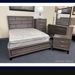 Grey Queen 4pc Bedroom Set 