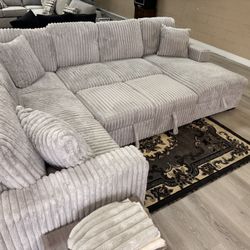 New Corduroy Sofa Sectional With Pull Out Bed 