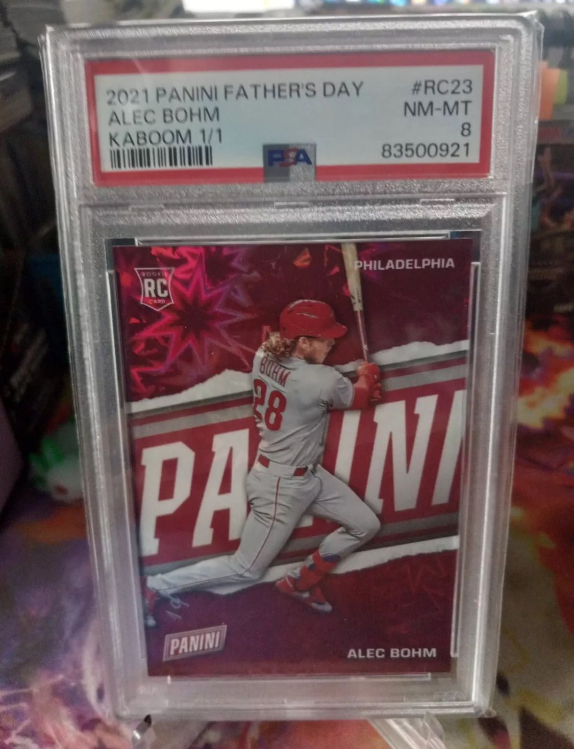 Alec Bohm Kaboom Rookie 1/1 Psa 8