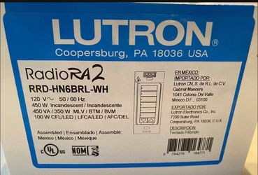 🔥GREAT DEAL!  NEW • Lutron RadioRA2 RRD-H6BRL-WH Hybrid Keypad (6-Button + Raise/Lower)