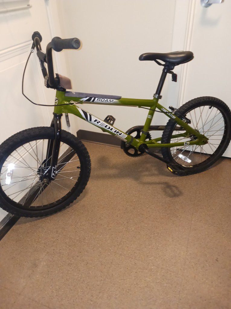 BMX 20 In Redline Racing Bike Alloy Rims Alloy Neck Hand Brakes Brakes Work Perfect Alloy Seat Clamp Olive Green Peat Moss Green Parts Aluminum
