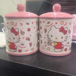 2 HELLO KITTY JARS NEW