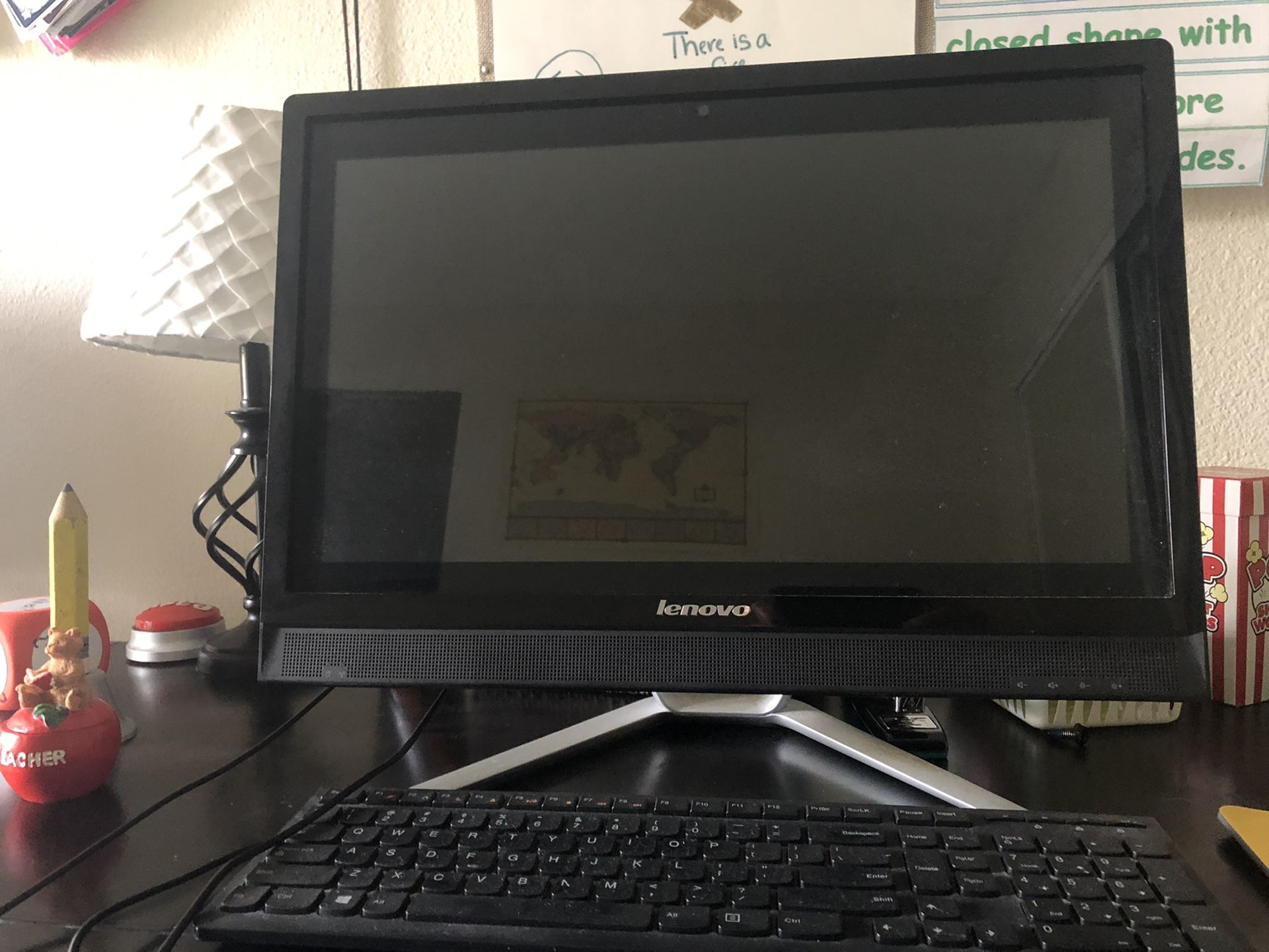 Lenovo desktop computer (touchscreen) and keyboard