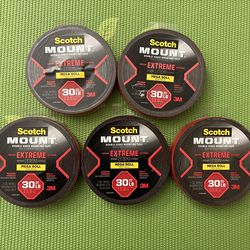New Unopened Scotch Extremely Strong Mounting Tape, Double Sided, Holds Up To 30lb, $9 Each, DIY Home Improvement Repair