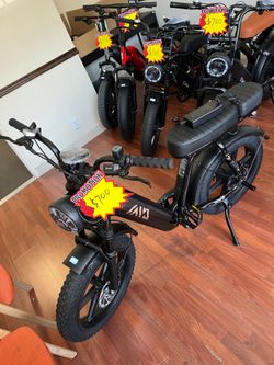 Open Box, Fully Assembled TST® R7 Moped Style 1500W Full Suspension Electric Cargo Bike