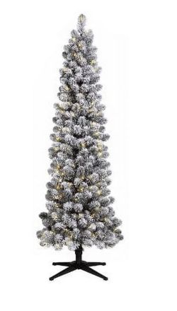 Wondershop 6' Pre-Lit Slim Flocked Alberta Spruce Artificial Christmas Tree NEW