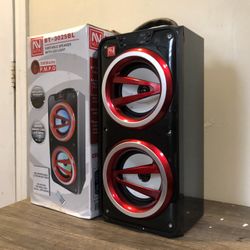 Bluetooth Party speaker  Rechargeable - dual 4”woofer/Portable Microphone & Remote included RCA input compatible with any device !  EQUALIZER FOR BASS