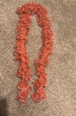 Coral and silver scarf