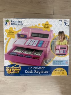 Interactive Kids Cash Register - 30 Bills, 40 Coins & Calculator Learning Fun