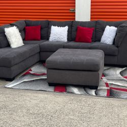 Sectional Grey No Pillow Decoración Precio Firme 