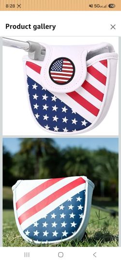 USA Mallet Putter Cover Headcover Magnetic Golf Head Covers Headcovers Club Protective Equipment for Scotty Cameron Odyssey Two Ball Taylormade Durabl