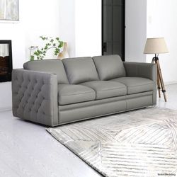 Simon Li Jameston Leather Sofa – Gray Top Grain